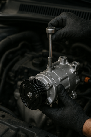 خدمة تغيير كمبروسر المكيف (A/C Compressor Replacement)