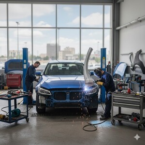 خدمة سمكرة أو تغيير القائم الأمامي Front A-Pillar Repair & Replacement Service