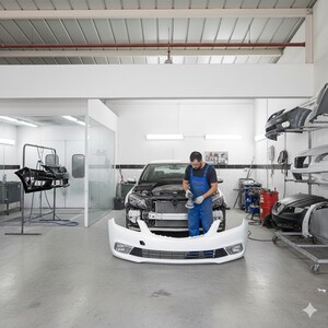 سمكرة أو رش أو تغيير صدام أمامي Front Bumper Repair / Paint / Replacement Service