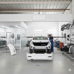 سمكرة أو رش جسر صدام خلفي Rear Bumper Reinforcement Repair / Paint Service